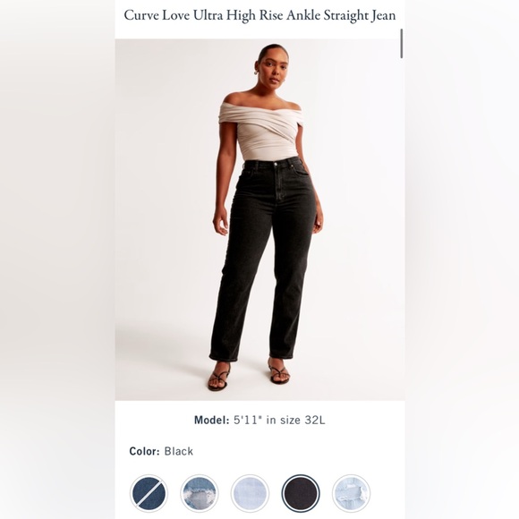 Abercrombie Curve Love Ultra High Rise Ankle Straight Jeans - Picture 6 of 6